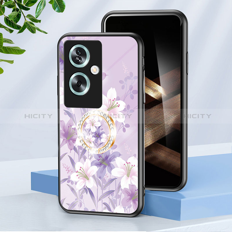 Handyhülle Silikon Hülle Rahmen Schutzhülle Spiegel Blumen S01 für Oppo A2 5G