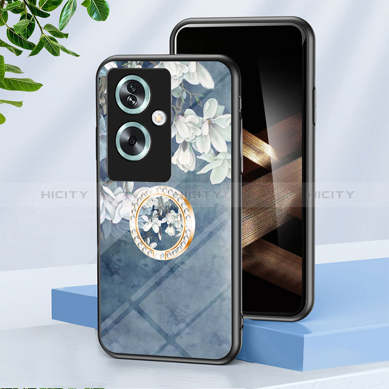 Handyhülle Silikon Hülle Rahmen Schutzhülle Spiegel Blumen S01 für Oppo A2 5G