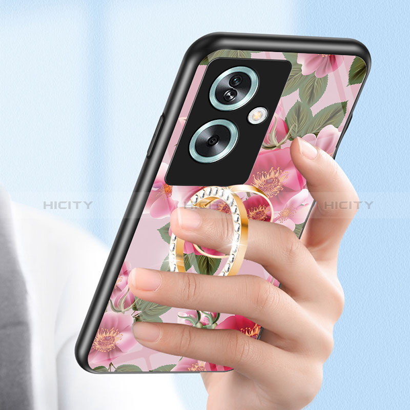 Handyhülle Silikon Hülle Rahmen Schutzhülle Spiegel Blumen S01 für Oppo A2 5G