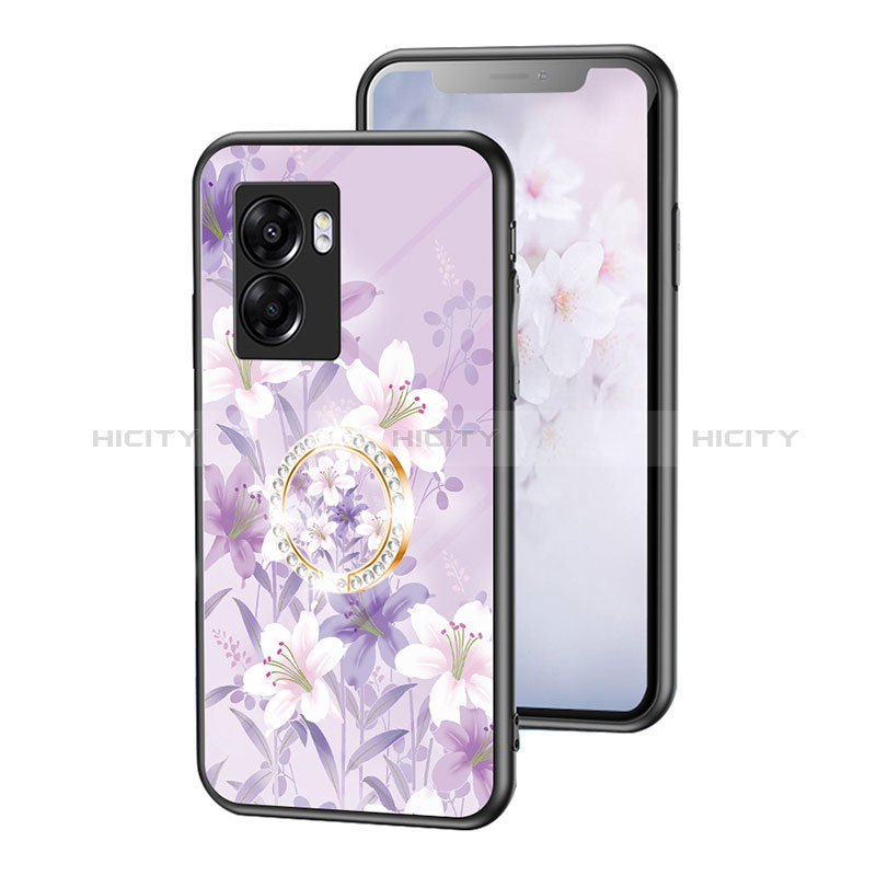 Handyhülle Silikon Hülle Rahmen Schutzhülle Spiegel Blumen S01 für Oppo A56S 5G groß