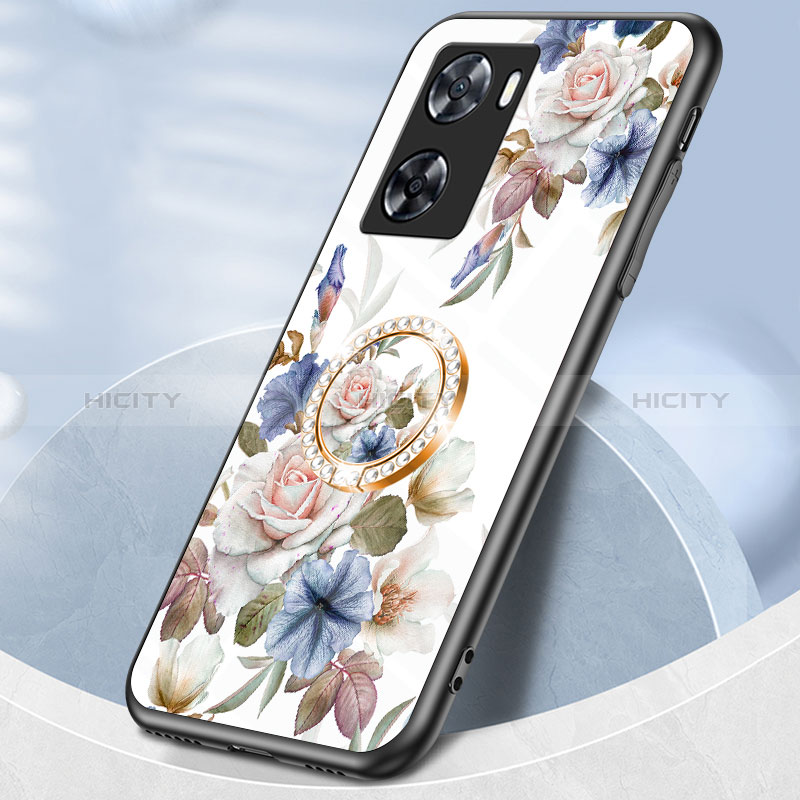 Handyhülle Silikon Hülle Rahmen Schutzhülle Spiegel Blumen S01 für Oppo A57 4G groß