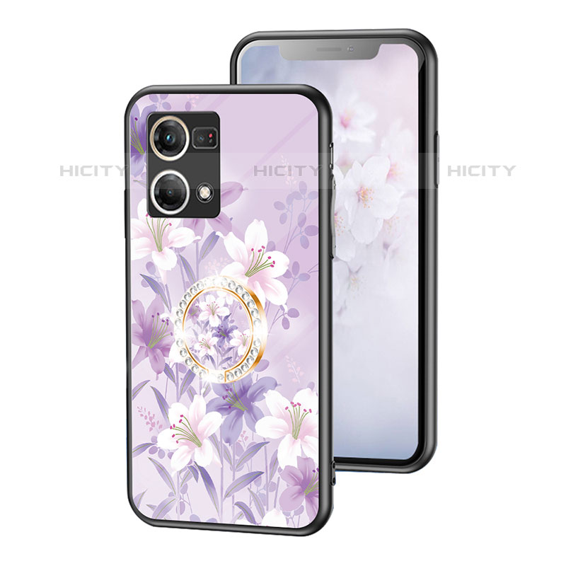 Handyhülle Silikon Hülle Rahmen Schutzhülle Spiegel Blumen S01 für Oppo F21s Pro 4G groß