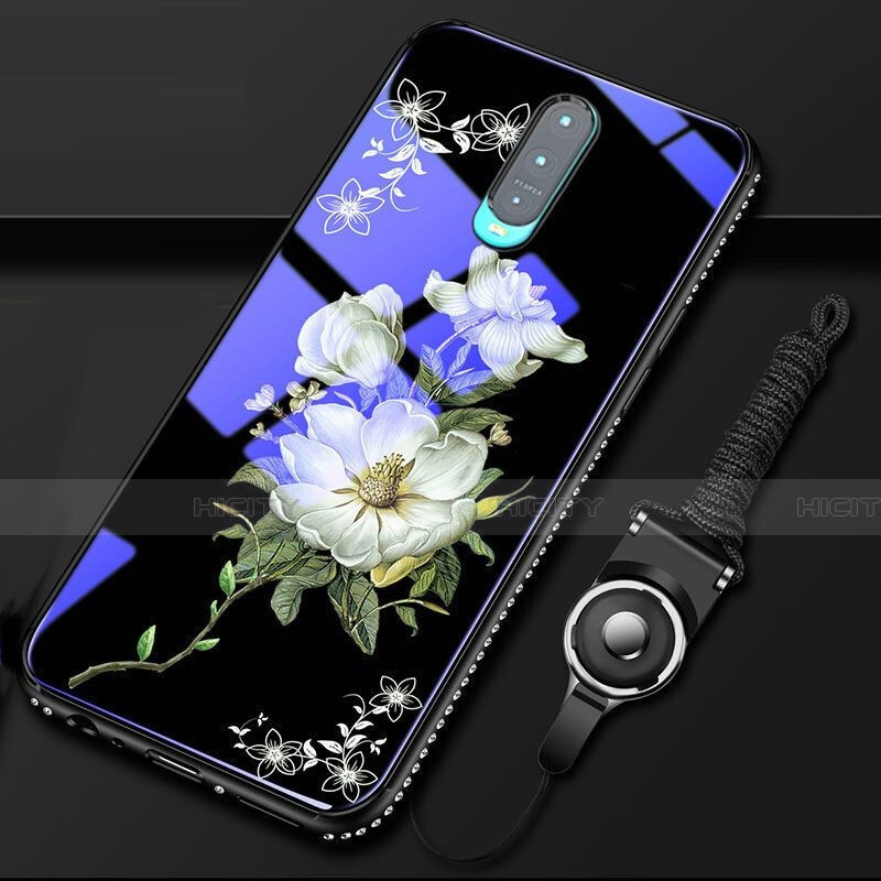 Handyhülle Silikon Hülle Rahmen Schutzhülle Spiegel Blumen S01 für Oppo R17 Pro groß