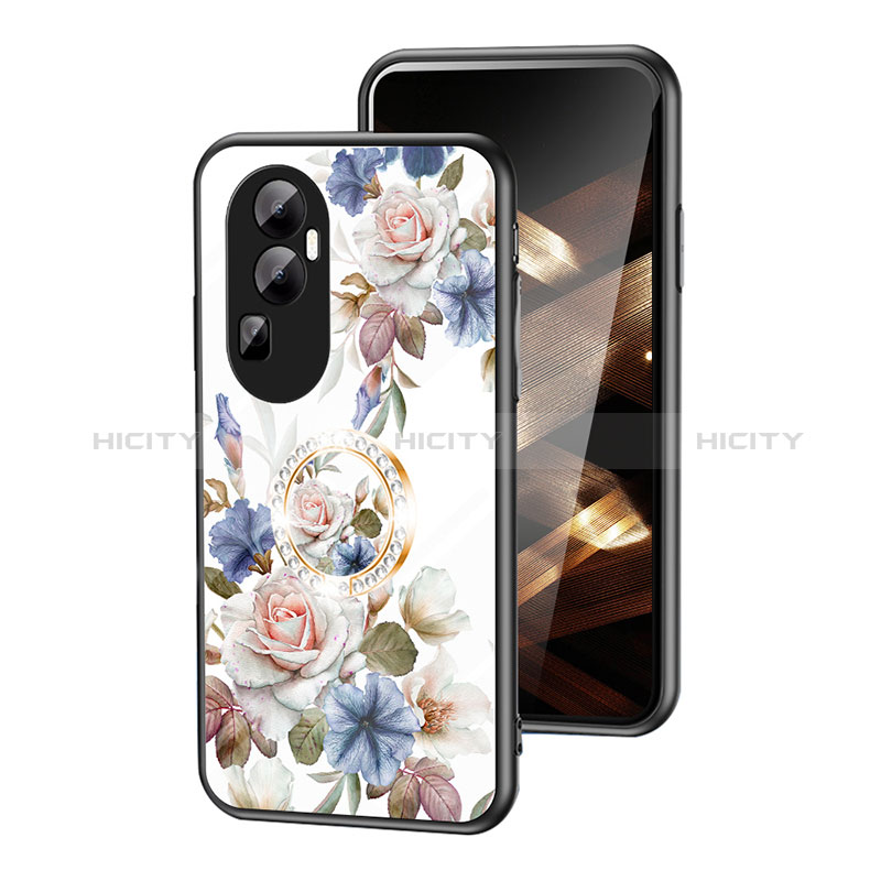 Handyhülle Silikon Hülle Rahmen Schutzhülle Spiegel Blumen S01 für Oppo Reno10 Pro+ Plus 5G