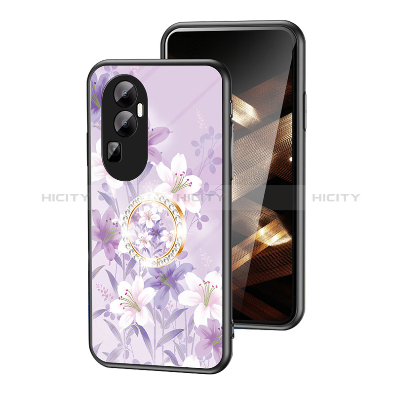 Handyhülle Silikon Hülle Rahmen Schutzhülle Spiegel Blumen S01 für Oppo Reno10 Pro+ Plus 5G