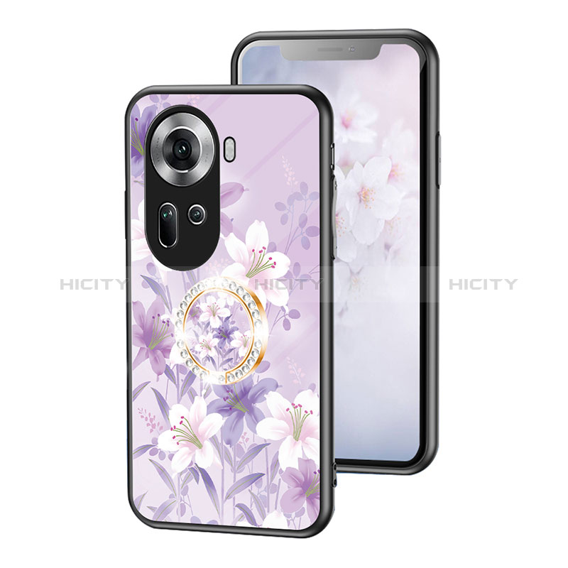 Handyhülle Silikon Hülle Rahmen Schutzhülle Spiegel Blumen S01 für Oppo Reno11 5G