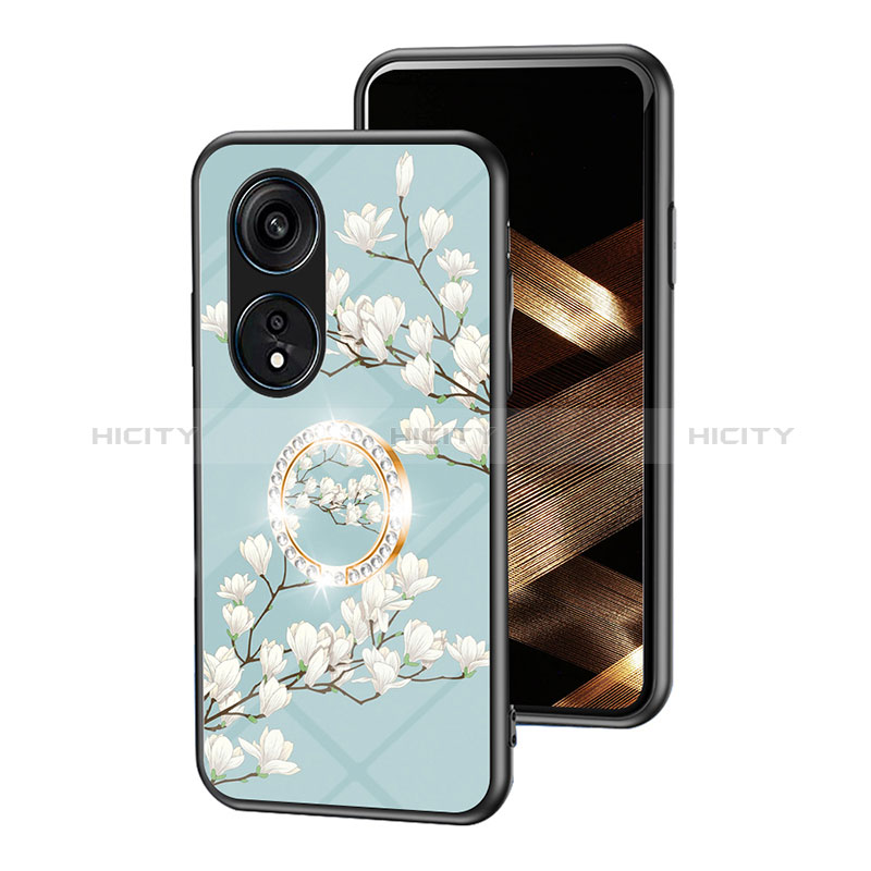 Handyhülle Silikon Hülle Rahmen Schutzhülle Spiegel Blumen S01 für Oppo Reno8 T 4G