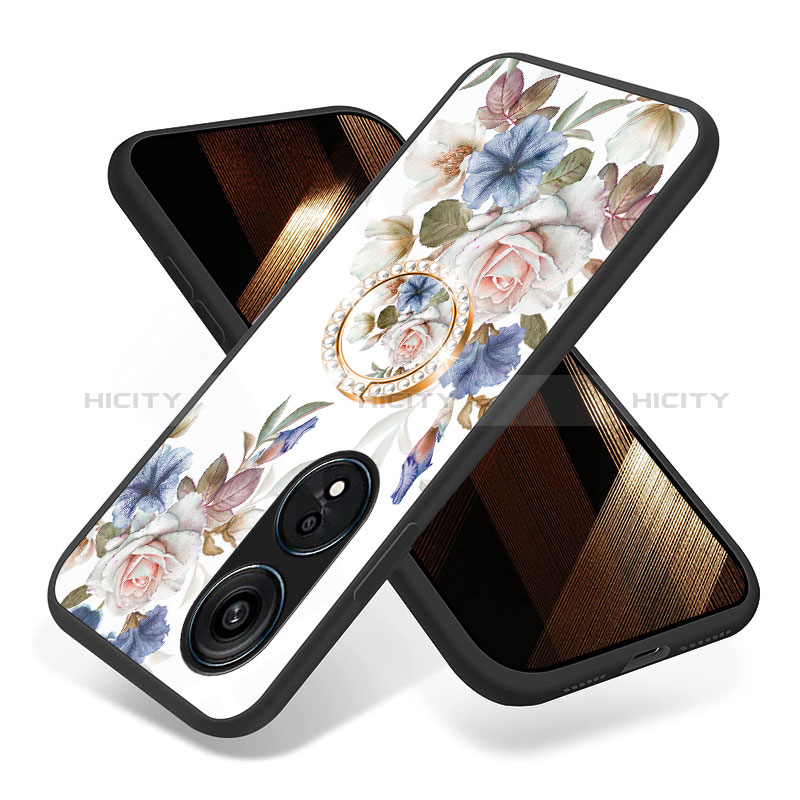 Handyhülle Silikon Hülle Rahmen Schutzhülle Spiegel Blumen S01 für Oppo Reno8 T 4G groß