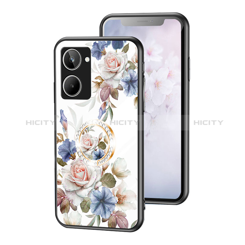 Handyhülle Silikon Hülle Rahmen Schutzhülle Spiegel Blumen S01 für Realme 10 4G groß