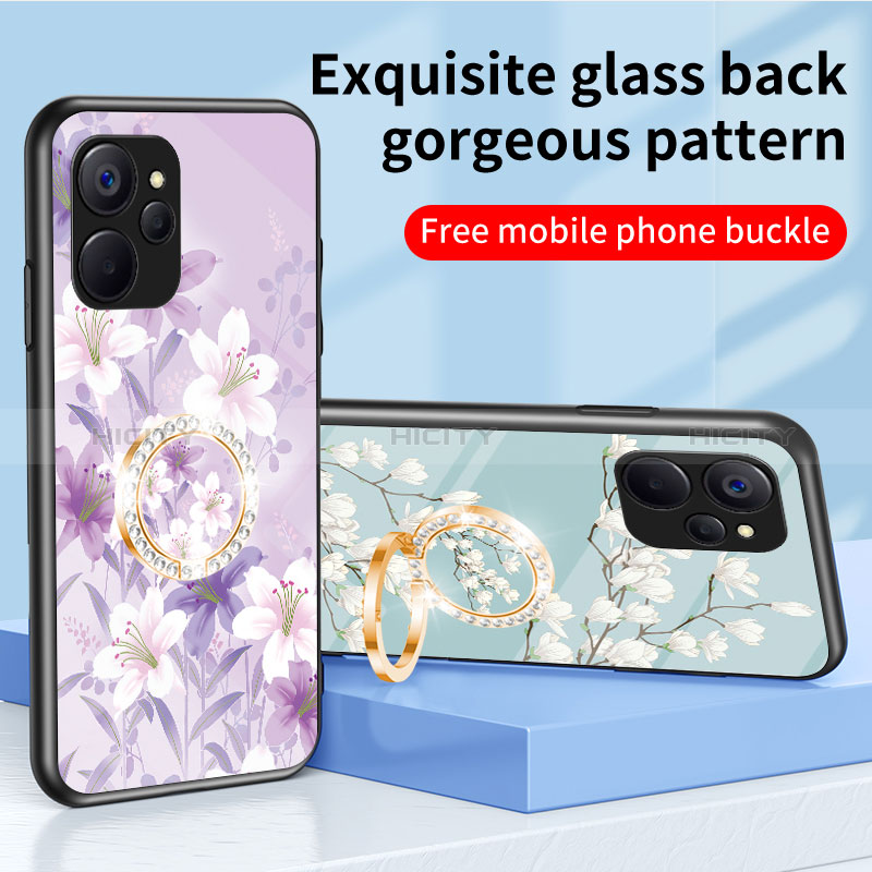 Handyhülle Silikon Hülle Rahmen Schutzhülle Spiegel Blumen S01 für Realme 10 5G