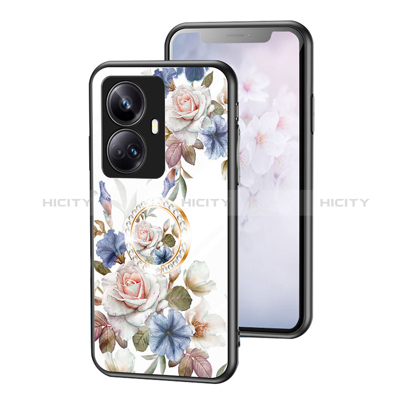 Handyhülle Silikon Hülle Rahmen Schutzhülle Spiegel Blumen S01 für Realme 10 Pro+ Plus 5G groß