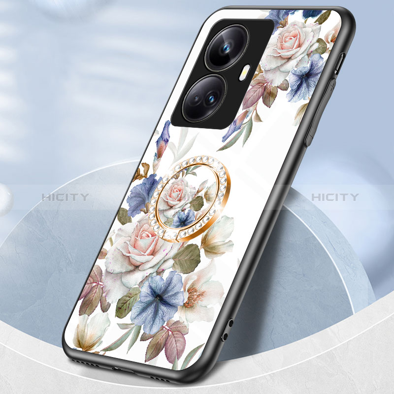 Handyhülle Silikon Hülle Rahmen Schutzhülle Spiegel Blumen S01 für Realme 10 Pro+ Plus 5G groß