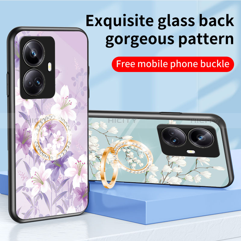 Handyhülle Silikon Hülle Rahmen Schutzhülle Spiegel Blumen S01 für Realme 10 Pro+ Plus 5G