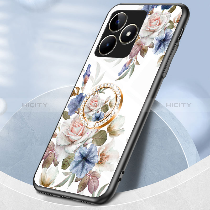 Handyhülle Silikon Hülle Rahmen Schutzhülle Spiegel Blumen S01 für Realme C67