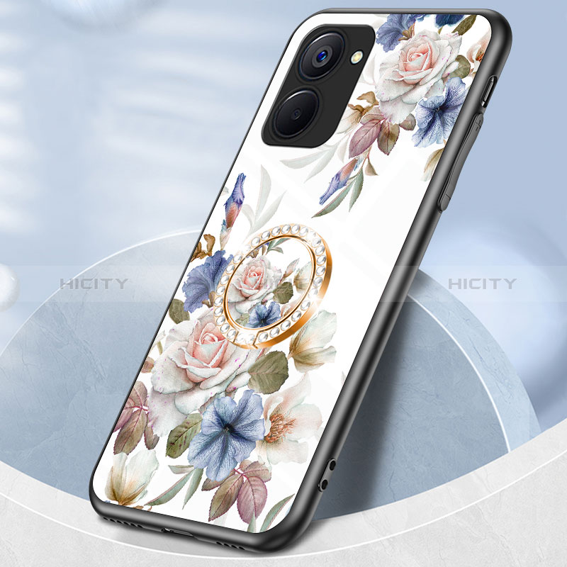 Handyhülle Silikon Hülle Rahmen Schutzhülle Spiegel Blumen S01 für Realme Q5x 5G groß