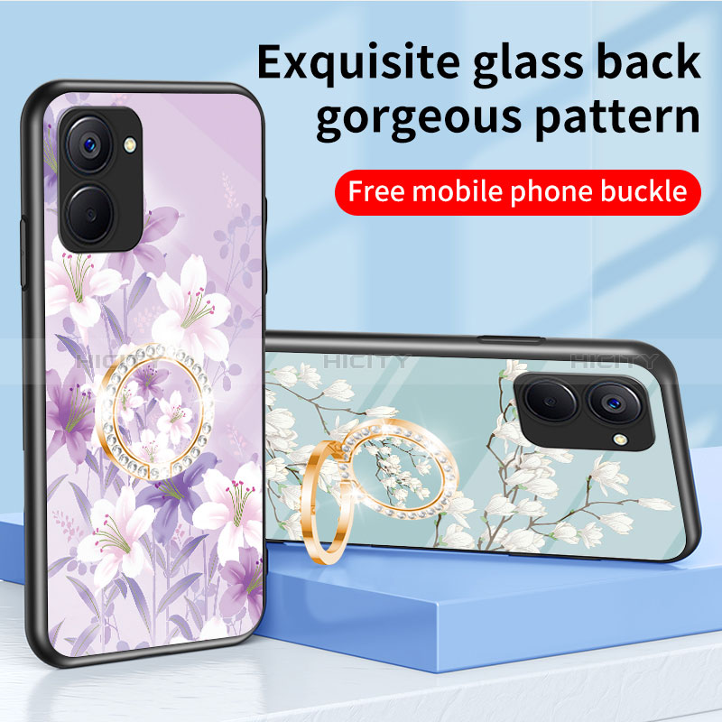 Handyhülle Silikon Hülle Rahmen Schutzhülle Spiegel Blumen S01 für Realme Q5x 5G groß