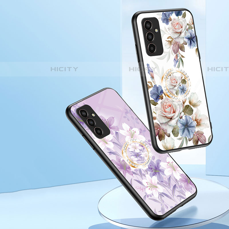 Handyhülle Silikon Hülle Rahmen Schutzhülle Spiegel Blumen S01 für Samsung Galaxy M13 4G groß