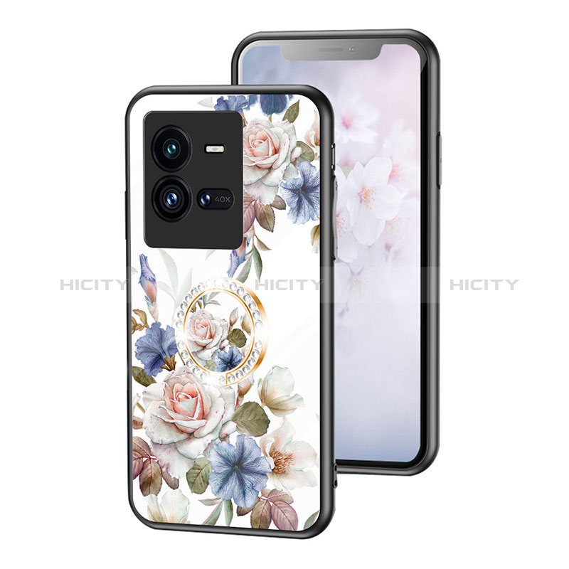 Handyhülle Silikon Hülle Rahmen Schutzhülle Spiegel Blumen S01 für Vivo iQOO 10 Pro 5G