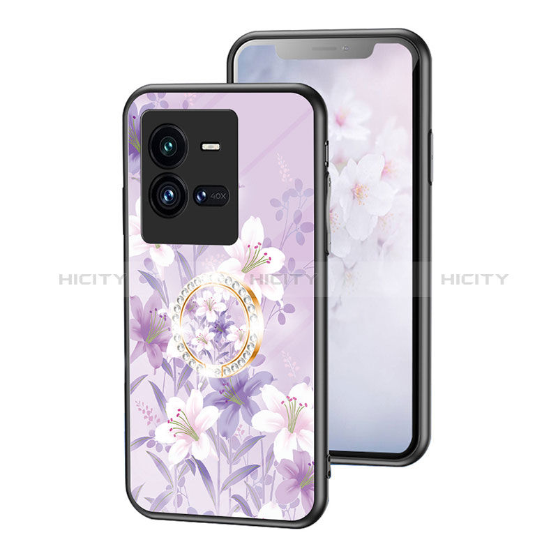 Handyhülle Silikon Hülle Rahmen Schutzhülle Spiegel Blumen S01 für Vivo iQOO 10 Pro 5G