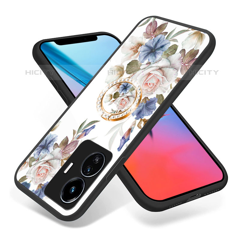 Handyhülle Silikon Hülle Rahmen Schutzhülle Spiegel Blumen S01 für Vivo iQOO Z6 Lite 5G