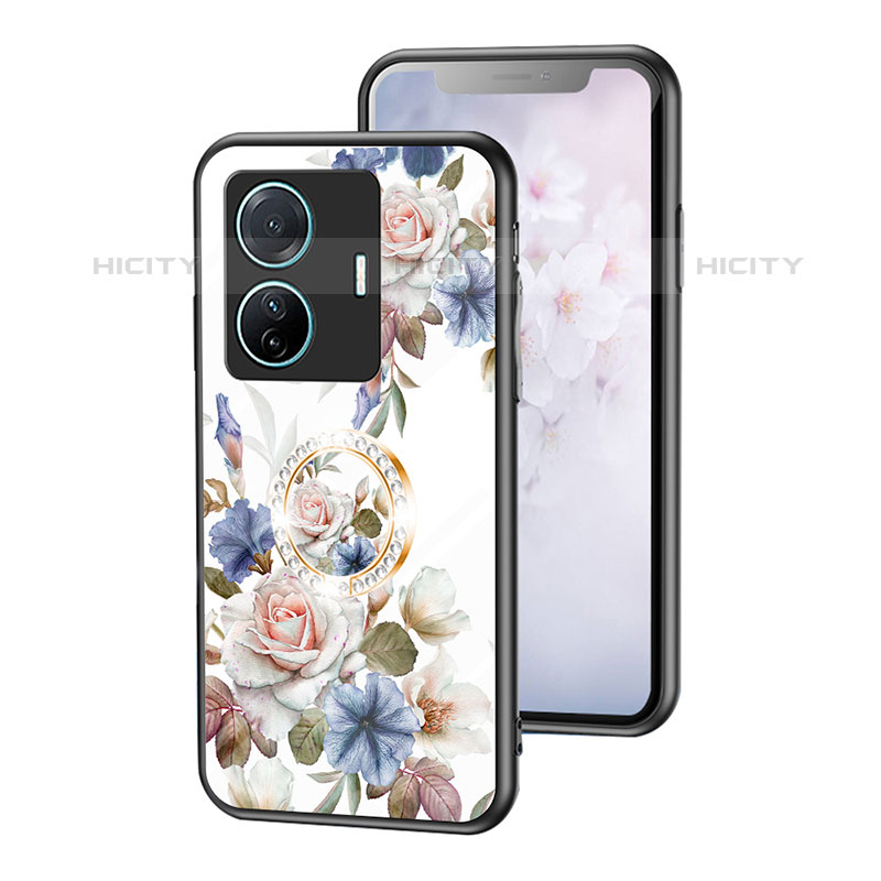 Handyhülle Silikon Hülle Rahmen Schutzhülle Spiegel Blumen S01 für Vivo iQOO Z6 Pro 5G