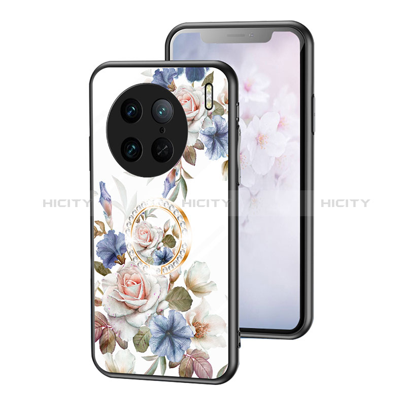 Handyhülle Silikon Hülle Rahmen Schutzhülle Spiegel Blumen S01 für Vivo X90 Pro 5G