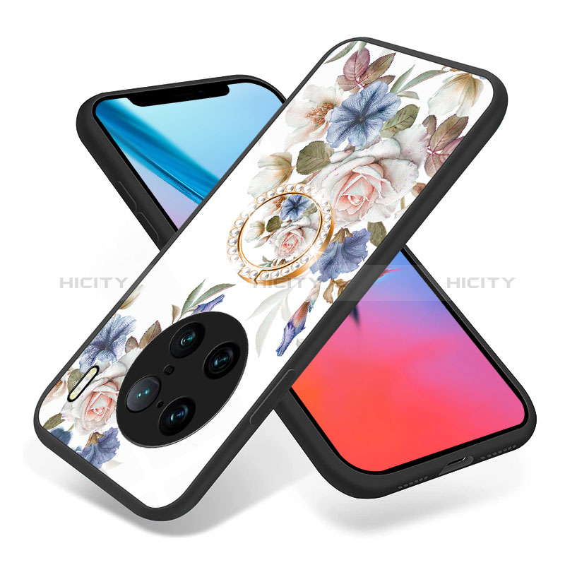 Handyhülle Silikon Hülle Rahmen Schutzhülle Spiegel Blumen S01 für Vivo X90 Pro+ Plus 5G groß