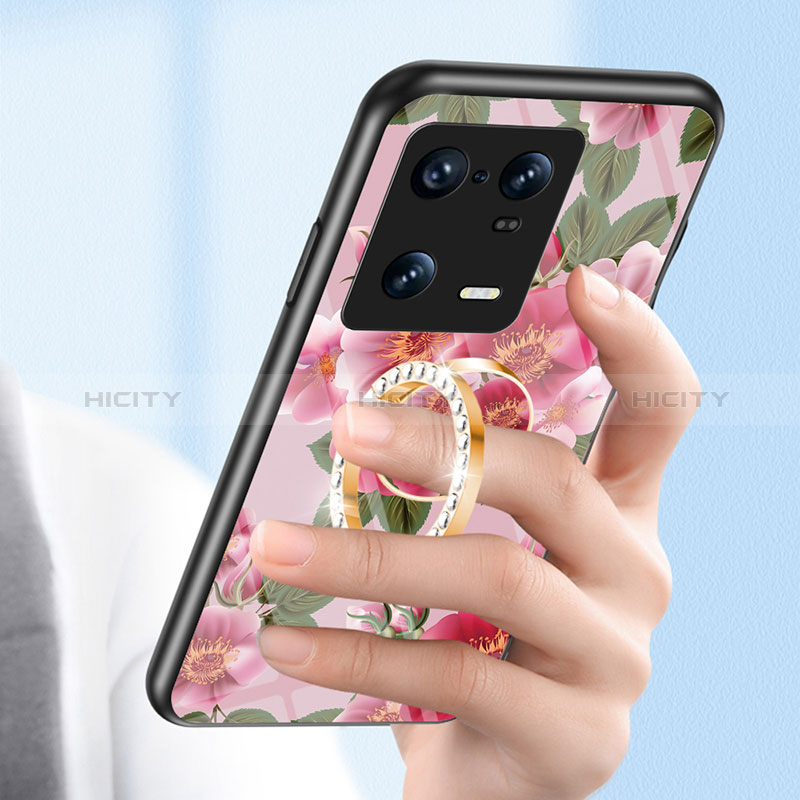 Handyhülle Silikon Hülle Rahmen Schutzhülle Spiegel Blumen S01 für Xiaomi Mi 13 Pro 5G