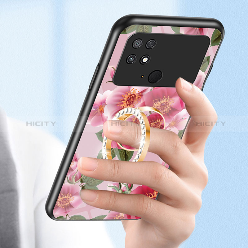 Handyhülle Silikon Hülle Rahmen Schutzhülle Spiegel Blumen S01 für Xiaomi Poco C40 groß