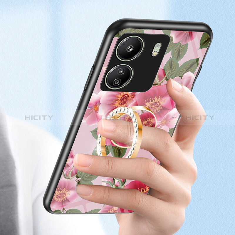 Handyhülle Silikon Hülle Rahmen Schutzhülle Spiegel Blumen S01 für Xiaomi Poco C65 groß