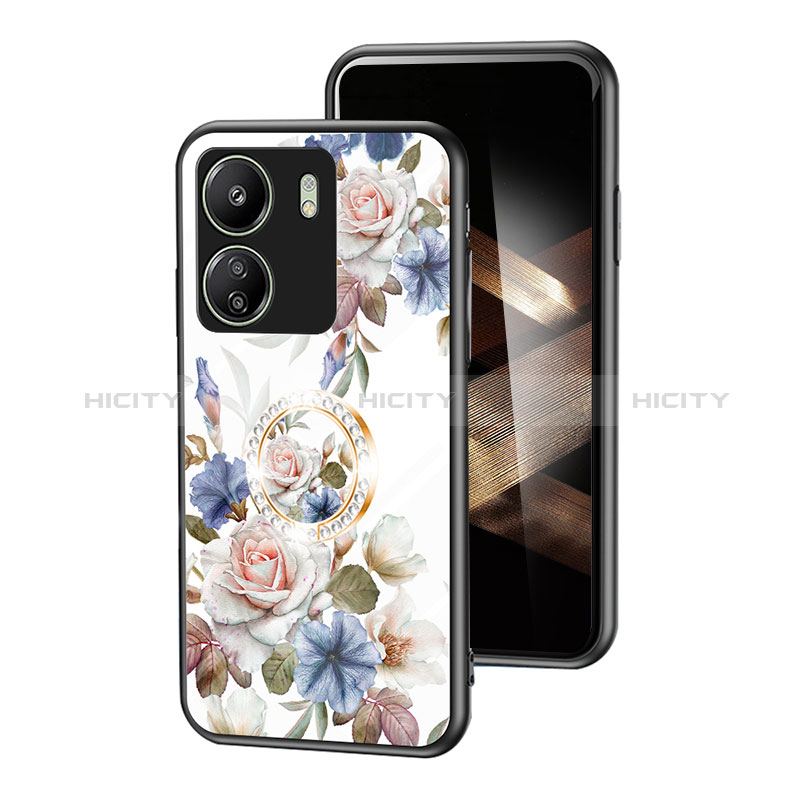 Handyhülle Silikon Hülle Rahmen Schutzhülle Spiegel Blumen S01 für Xiaomi Poco C65 groß