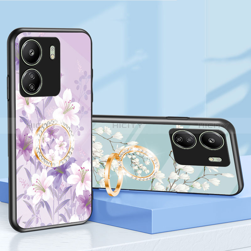 Handyhülle Silikon Hülle Rahmen Schutzhülle Spiegel Blumen S01 für Xiaomi Poco C65 groß