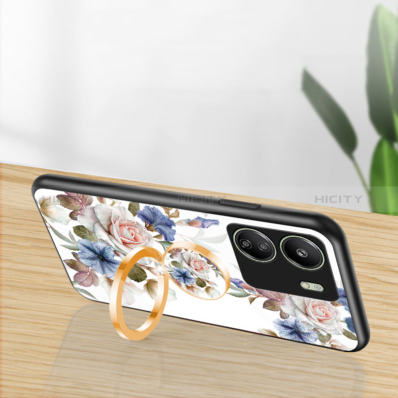 Handyhülle Silikon Hülle Rahmen Schutzhülle Spiegel Blumen S01 für Xiaomi Poco C65