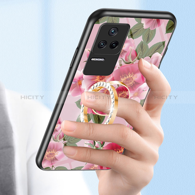 Handyhülle Silikon Hülle Rahmen Schutzhülle Spiegel Blumen S01 für Xiaomi Poco F4 5G