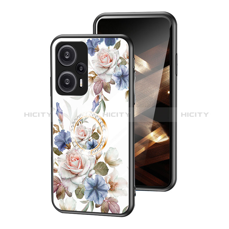 Handyhülle Silikon Hülle Rahmen Schutzhülle Spiegel Blumen S01 für Xiaomi Poco F5 5G groß