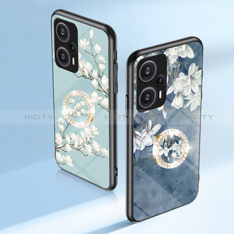 Handyhülle Silikon Hülle Rahmen Schutzhülle Spiegel Blumen S01 für Xiaomi Poco F5 5G groß