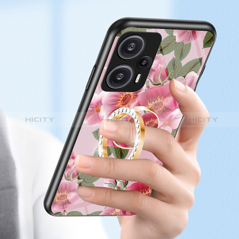 Handyhülle Silikon Hülle Rahmen Schutzhülle Spiegel Blumen S01 für Xiaomi Poco F5 5G