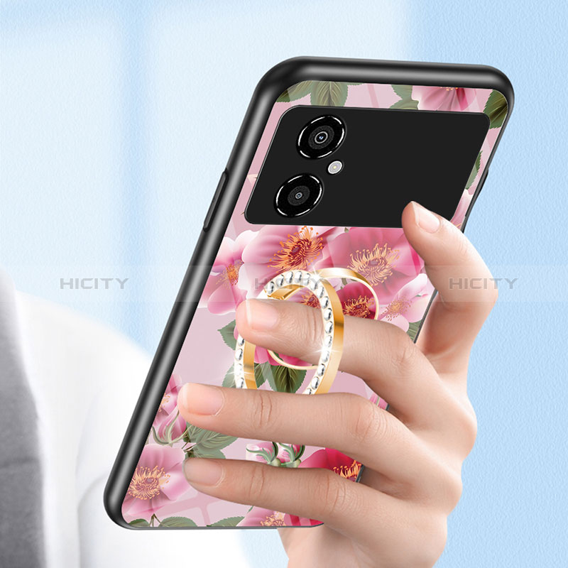 Handyhülle Silikon Hülle Rahmen Schutzhülle Spiegel Blumen S01 für Xiaomi Poco M4 5G groß