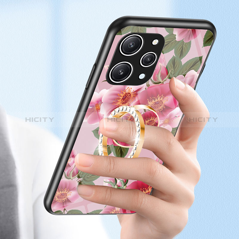 Handyhülle Silikon Hülle Rahmen Schutzhülle Spiegel Blumen S01 für Xiaomi Redmi 12 4G