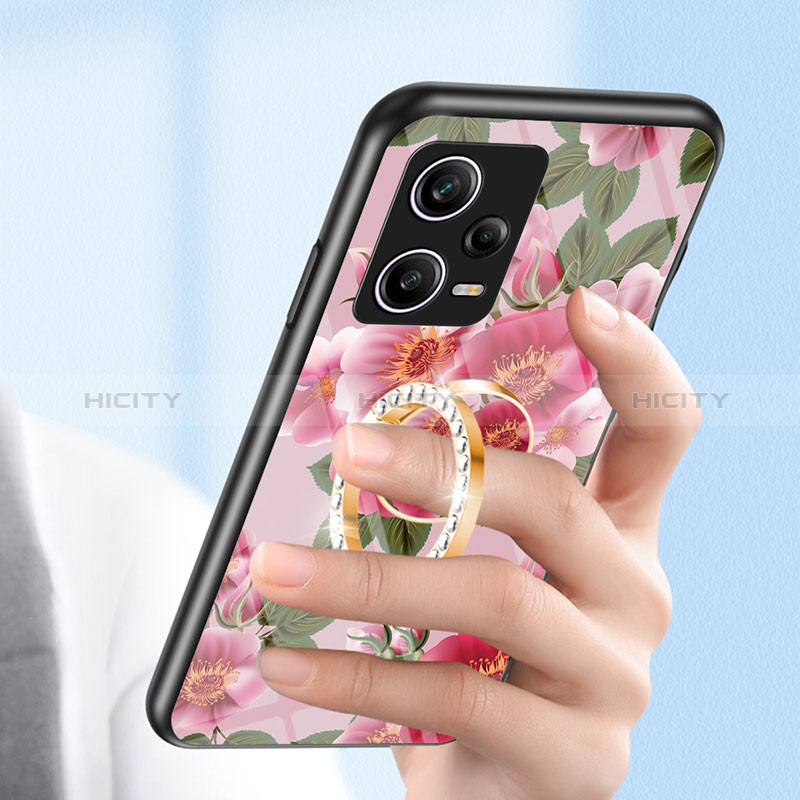 Handyhülle Silikon Hülle Rahmen Schutzhülle Spiegel Blumen S01 für Xiaomi Redmi Note 12 Pro 5G groß