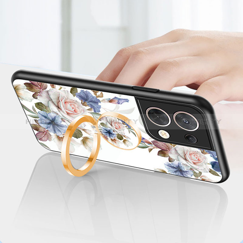 Handyhülle Silikon Hülle Rahmen Schutzhülle Spiegel Blumen S01 für Xiaomi Redmi Note 13 5G groß