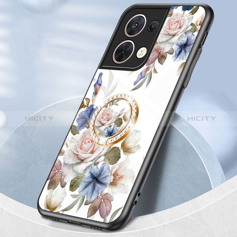 Handyhülle Silikon Hülle Rahmen Schutzhülle Spiegel Blumen S01 für Xiaomi Redmi Note 13 Pro 5G groß