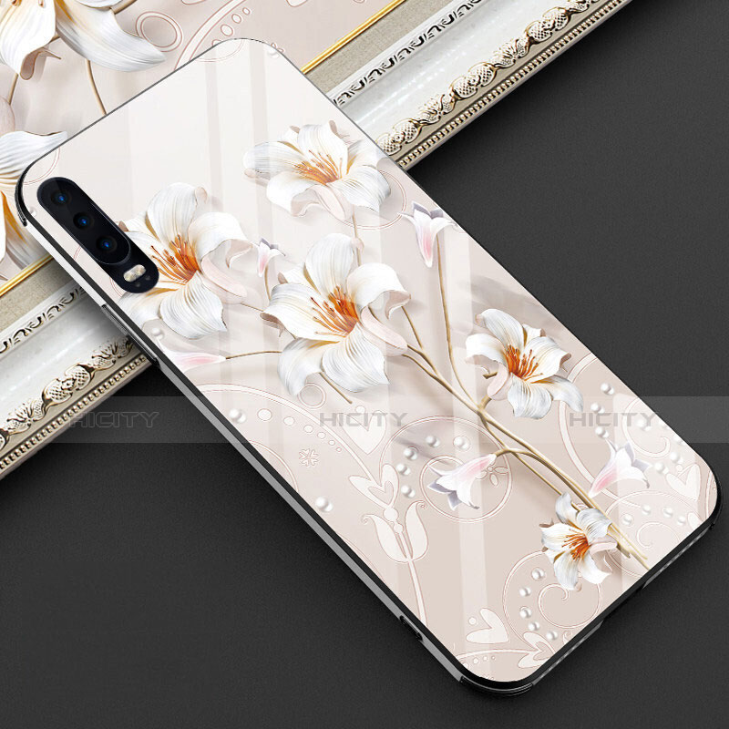 Handyhülle Silikon Hülle Rahmen Schutzhülle Spiegel Blumen S02 für Huawei P30 groß