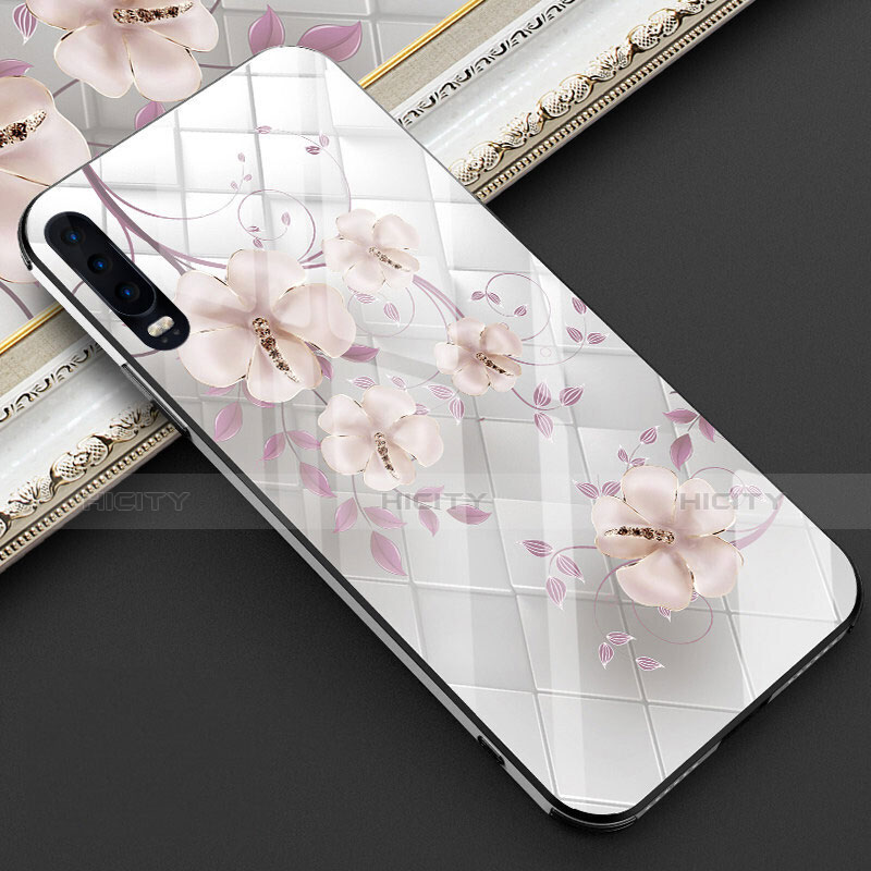 Handyhülle Silikon Hülle Rahmen Schutzhülle Spiegel Blumen S02 für Huawei P30 groß