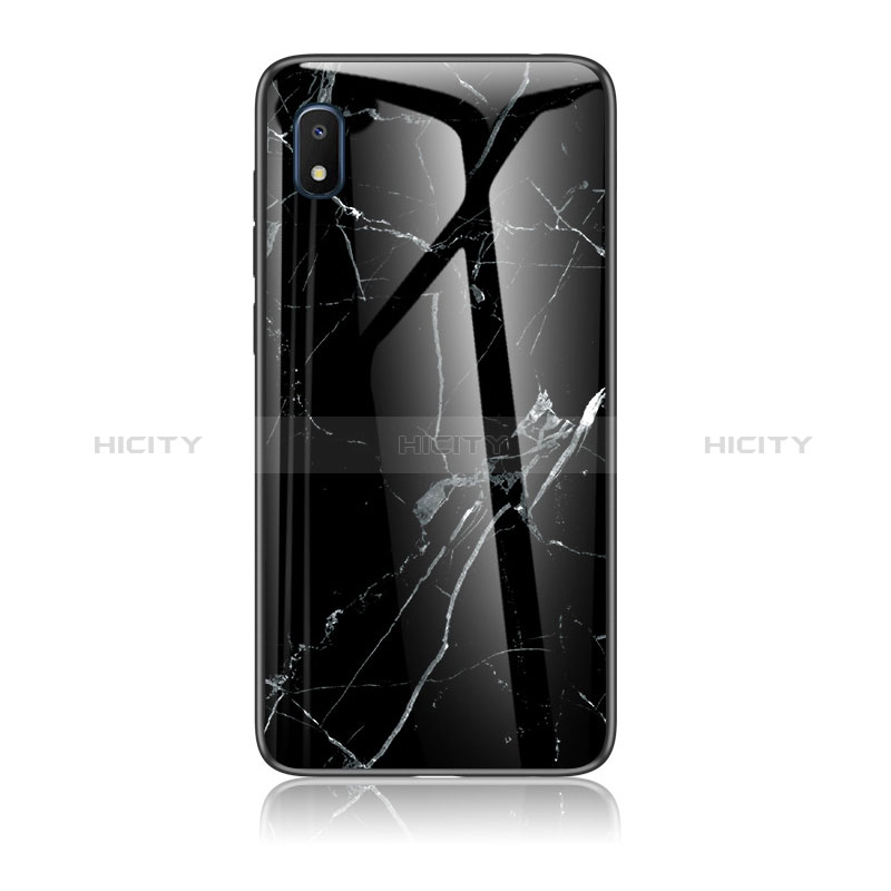 Handyhülle Silikon Hülle Rahmen Schutzhülle Spiegel Modisch Muster für Samsung Galaxy A10e Schwarz
