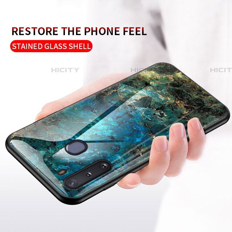 Handyhülle Silikon Hülle Rahmen Schutzhülle Spiegel Modisch Muster für Samsung Galaxy A21 European groß