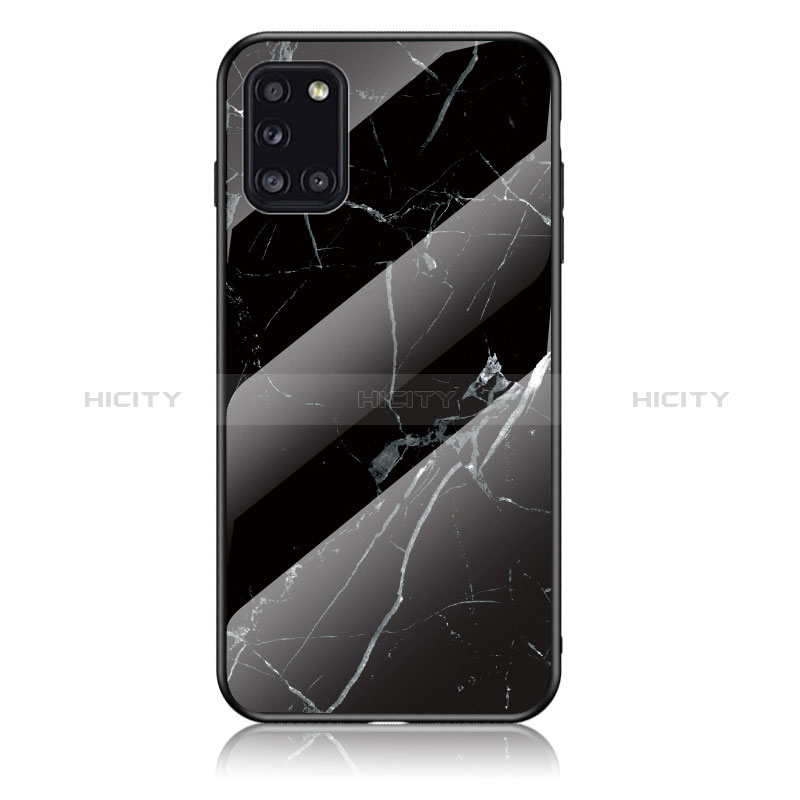 Handyhülle Silikon Hülle Rahmen Schutzhülle Spiegel Modisch Muster für Samsung Galaxy A31 Schwarz