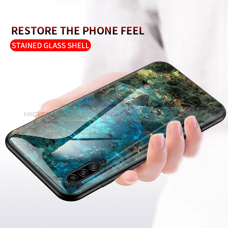 Handyhülle Silikon Hülle Rahmen Schutzhülle Spiegel Modisch Muster für Samsung Galaxy A50S groß