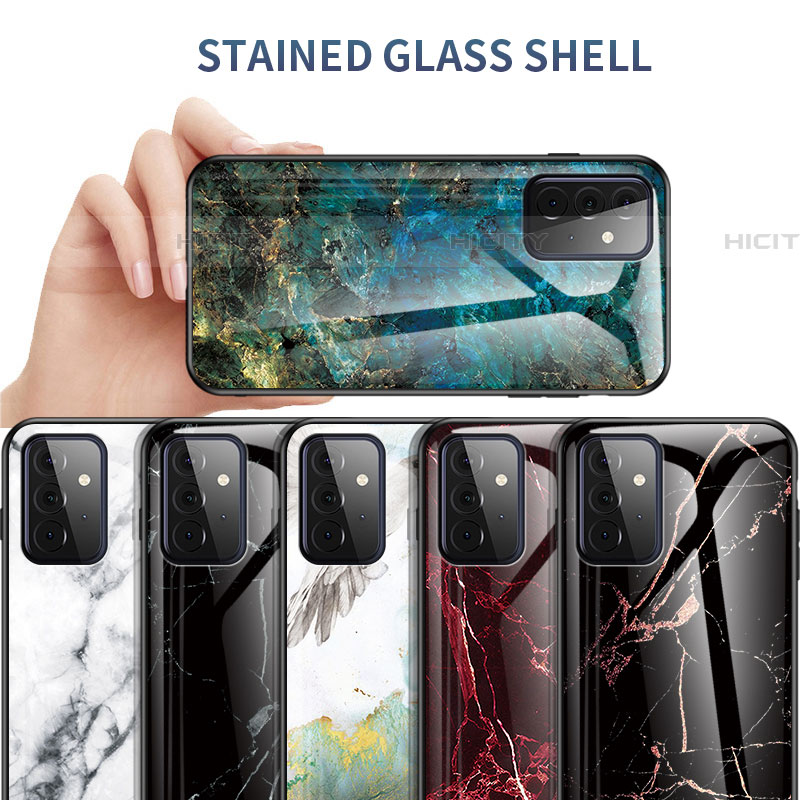 Handyhülle Silikon Hülle Rahmen Schutzhülle Spiegel Modisch Muster für Samsung Galaxy A72 4G groß