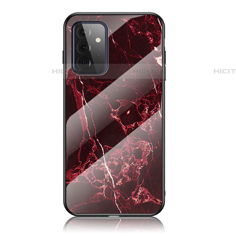 Handyhülle Silikon Hülle Rahmen Schutzhülle Spiegel Modisch Muster für Samsung Galaxy A72 4G Rot